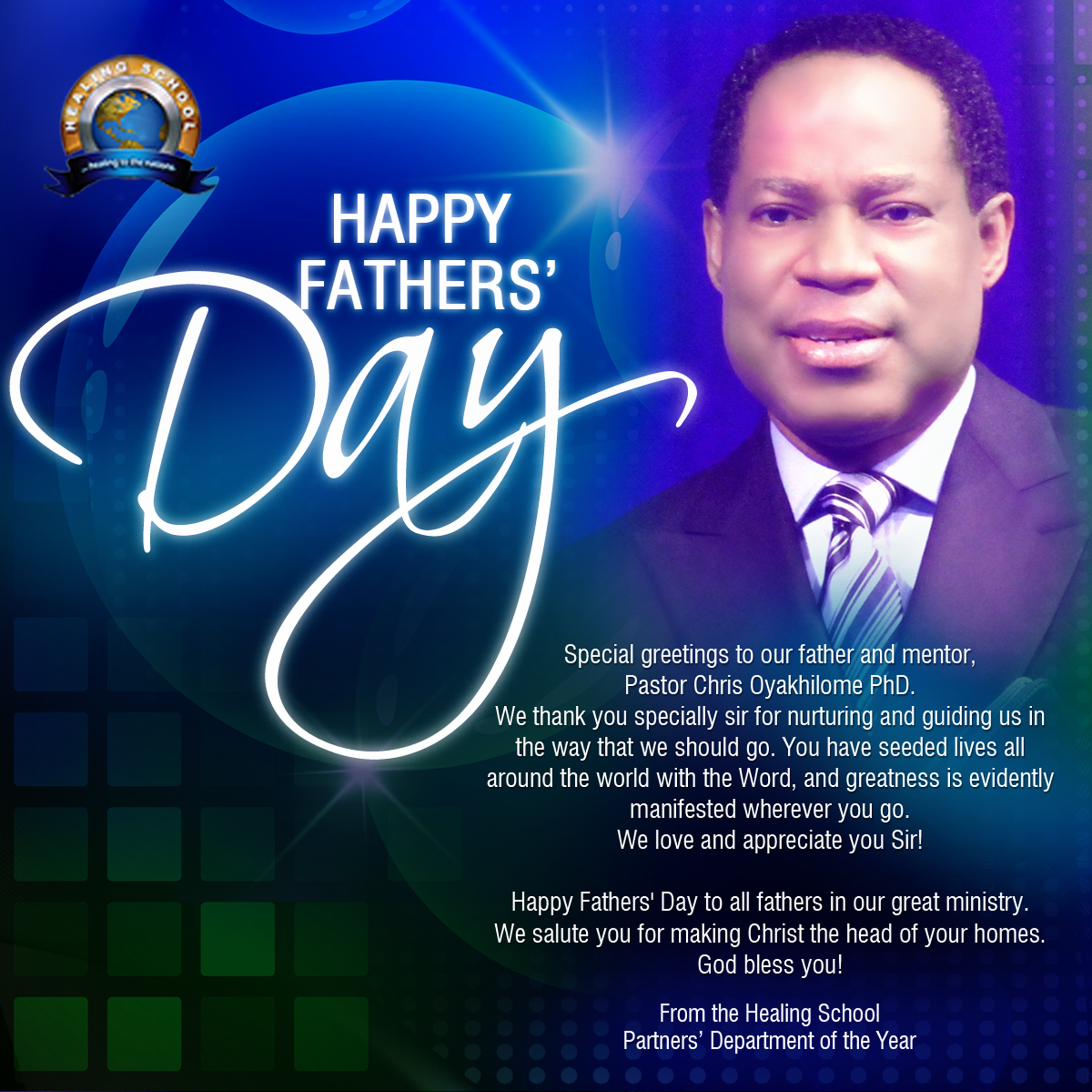 Happy Fathers Day Pastor Father's Day Greeting From The Healing School